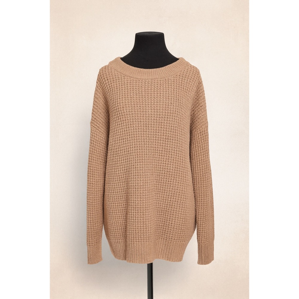 Time and Tru Womens‎ XXXL 22 Tan Brown Knit Pullover Sweater Oversized